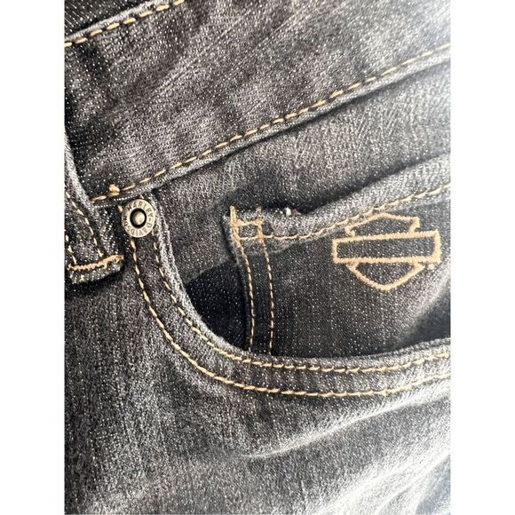 Harley Davidson Boot Cut Jeans in Black Size 12 Long - Picture 9 of 14